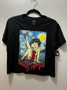 Brisco Brands Women’s Betty Boop Graphic Tshirt Size L NWT Slight Crop Top - Picture 1 of 5