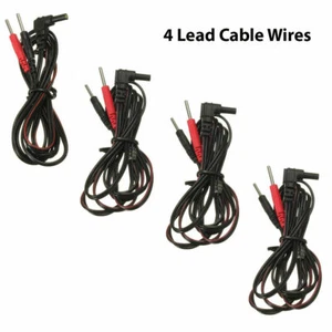 4 cables de plomo de unidad TENS PARA INTENSIDAD 10 2500 3000 7000 EMS 7500 TWIN STIM 2 pares - Imagen 1 de 5