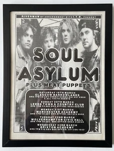 Vintage Soul Asylum Meat Puppets Concert Show Original Flyer Print Ad Framed - Picture 1 of 5