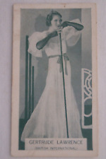 British Born Film Stars Vintage 1933 State Express Trade Card Gertrude Lawrence