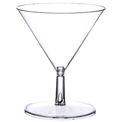 Mini Martini Glasses 2 oz. Disposable Plastic 2-Piece Dessert Appetizer Tasting  - Image 1 of 4