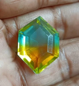 19.60 CT Wonderful Multi-color Fancy Cut Shape Doublet Tourmaline Loose Gemstone - Picture 1 of 7