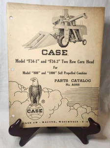 CASE Model F34-1 & F34-3 Two Corn Row Head 800 & 1000 Combine Part Catalog A668 - Picture 1 of 15