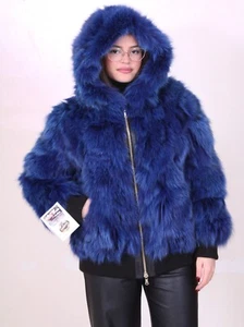 JACKET BOMBER FOX FUR COAT FUCHS PELZMANTEL FOURRURE RENARD PELLICCIA VOLPE 狐皮 - Picture 1 of 8