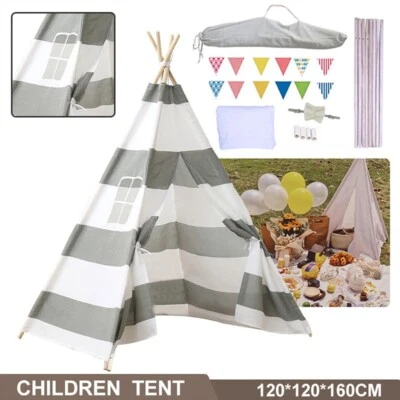 Großes Tipi Zelt Kinderzelt Weiß Spielzelt Indianerzelt Indoor Outdoor Spielhaus - Bild 1 von 4