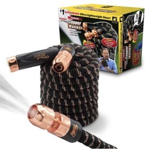 Pocket Hose Copper Bullet 15m-With Turbo Shot Nozzle-In Stock Now-As Seen On TV! - Picture 1 of 6
