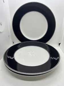 Set Of 4 Kate Spade Lenox Nags Head Black 9.5" Accent Luncheon Plates EUC - Picture 1 of 24
