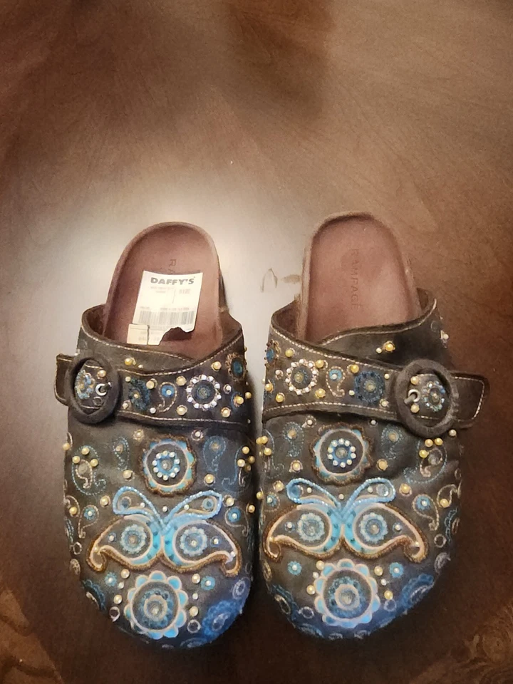 Sandalias planas de tela para mujer Rampage zapatos sin cordones marrón adornado  Foto 1 de 4