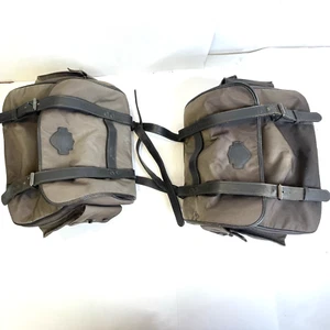 Harley Davidson Soft Sided Nylon Saddle Bags Leather Straps Distressed READ - Picture 1 of 20