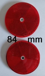2x Reflektoren 84 mm rund rot Rückstrahler Katzenauge Anhänger Oldtimer ** Neu 0 - Bild 1 von 1