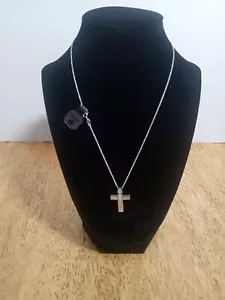 Vintage Sterling Silber Herren Halskette mit Kreuz Anhänger 925 - Bild 1 von 13