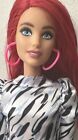 Barbie Fashionistas Doll #168 Long Red Hair Black White Dress Fashion Earrings