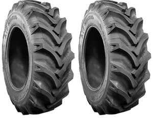 Two-12.4x24 Rear Tractor Tires W/Tubes R1  12.4-24 Lug 12 PLY Bar Heavy Duty - Picture 1 of 3