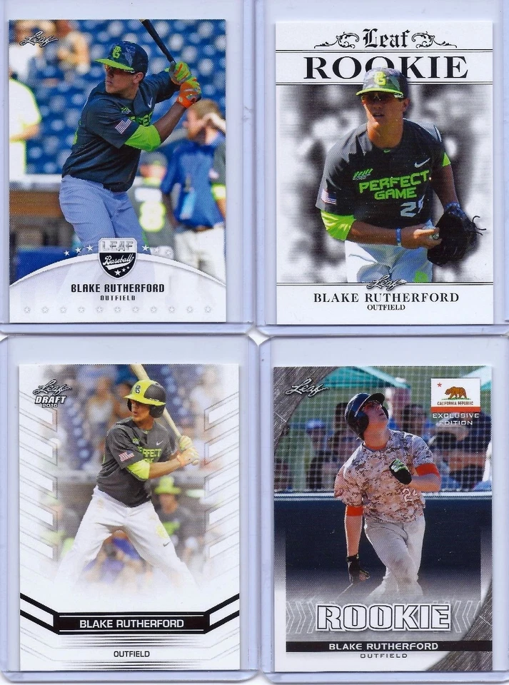 (4) BLAKE RUTHERFORD 2016 LEAF DRAFT 4 CARD ROOKIE LOT! NEW YORK YANKEES - Image 1 of 4