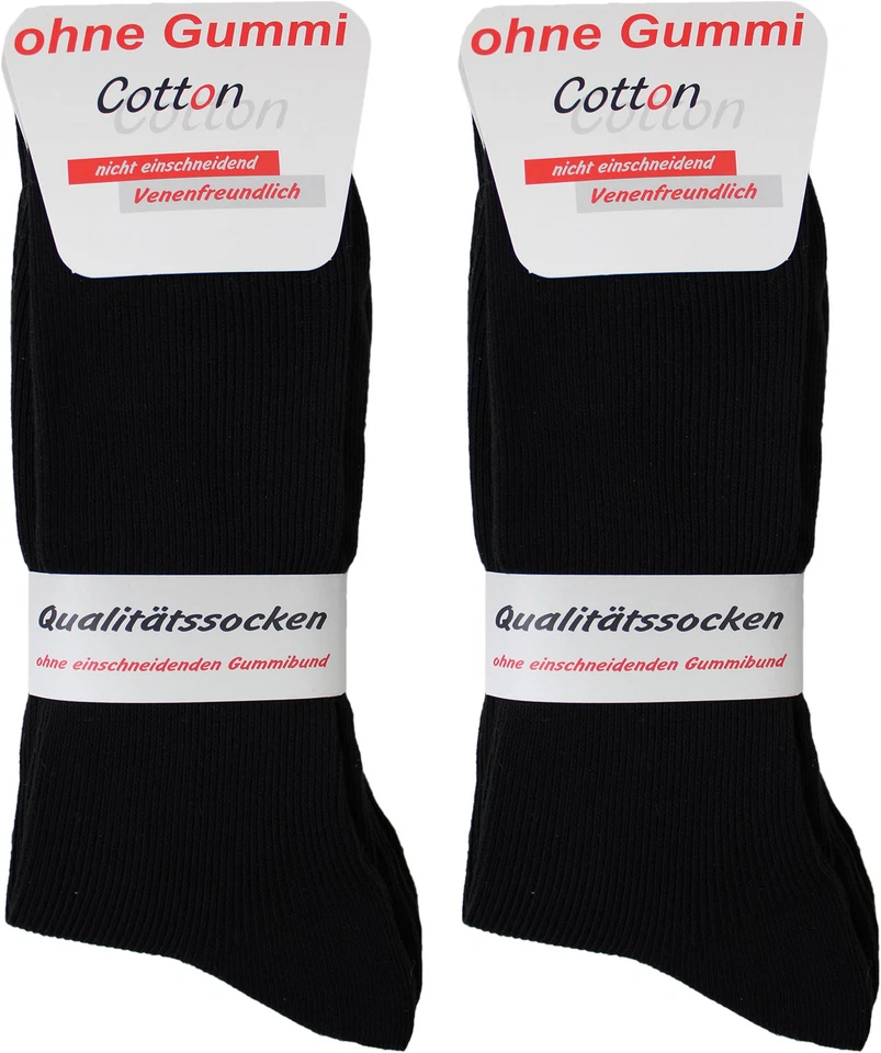 10 - 100 Paar Herren Diabetiker Socken schwarz ohne Gummi / Ohne Naht  100% BW - Bild 1 von 1