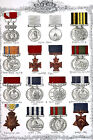 Médailles British Awards VALOR LAND MER depuis 1840 #1 mat 1890 lithographie impression