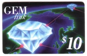 $10. Tarjeta telefónica 'Gem Link' Pictures A Large Diamond Above The Earth - Imagen 1 de 1