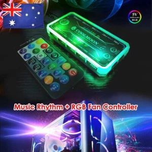For PC Case Fan Cooling Cooler Adapter LED RGB Lamp Controller+Remote Control - Afbeelding 1 van 7