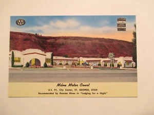 St George Utah Postcard Milne Motor Court UT - Picture 1 of 2