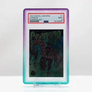 Marvel Universe 1994 Carnage #1 Power Blast Fleer - PSA 9 como nuevo - Imagen 1 de 4
