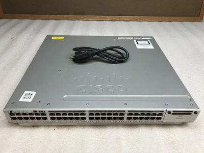 Cisco WS-C3850-48T-L V04 48-Port GB Switch with PWR-C1-350WAC and FAN-T1 V01 - Image 1 of 4
