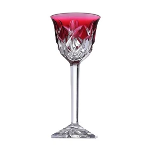 VAL St LAMBERT Kristall - farbiges Hock Glas / Gläser - Cranberry - Bild 1 von 3