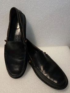 Ugg Mens Black Leather Driving Loafers Moccasins Shoes Leather Size 11 - Picture 1 of 10