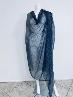 Brunello Cucinelli 100% 羊绒披肩石板蓝色男女通用 60 英寸 x 90 英寸 — 第 1/4 张图片