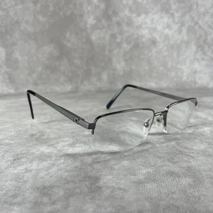 Adolfo Officer Eyeglasses Frames Mens Silver Gunmetal Half Rim 55-18-140 - Picture 1 of 10