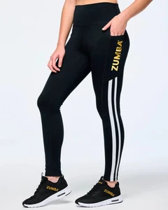 Zumba Victory Ankle Leggings mit Taschen - XS S XL ~ kräftiges Schwarz ~ Neu! - Bild 1 von 3