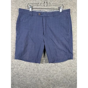 Cremieux Madison blau kariert vorne flach Baumwollmischung Golfshorts - Bild 1 von 9