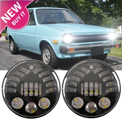 For Ford Fiesta 1978 1979 1980 - 2x 7"inch Round LED Headlight High Low Beam - Image 1 of 4