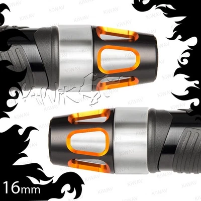 VAWiK Orange Bar End Weights CNC TOWER Silver Base fits Yamaha SMAX TMAX530 FZ10 - Изображение 1 из 4