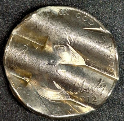 Uncirculated 2012-D Mint Cancelled /Waffled Jefferson Nickel Error w/Details (G) - Image 1 of 2