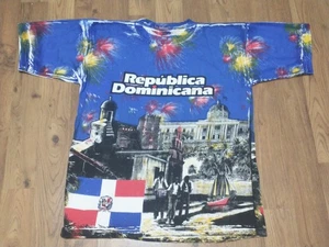 VINTAGE DOMINICAN REPUBLIC PRINT ALL OVER SHIRT Gr. XL 1990er ULTRA RARE - Bild 1 von 12