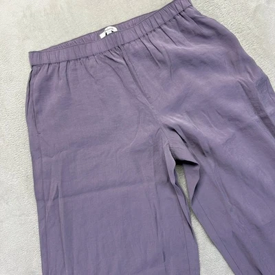 Pantalones Madewell Para Mujer Pequeños Pull On Pierna Ancha en Suave Drape Bolsillos de Uva Ahumada Foto 1 de 4
