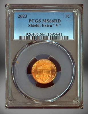2023 Error Extra V Lincoln Cent PCGS MS66 RD Philadelphia💥 Displayed AS IS - Image 1 of 2
