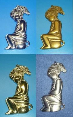 TUERKLINKEN-SHOP WC-Toiletten Türschild Messing poliert, antik, Nickel oder Nickel matt (34-1)