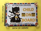 Child Dressed As Batman Child On Board Car Laminated Sign