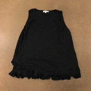 Current Terra Women's Size XL Black Scoop Neck Ruffle Trim Tank NWT - Picture 1 of 8