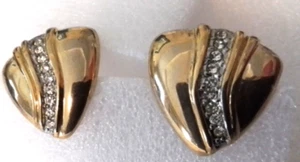 Vintage Angel Jewelry Co rhinestone clip on earrings signed ANGEL - Picture 1 of 10