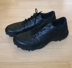 ECCO Men's Leather Strike Hydromax Golf Black Shoes NEW Sz 12-12.5 - Picture 1 of 7