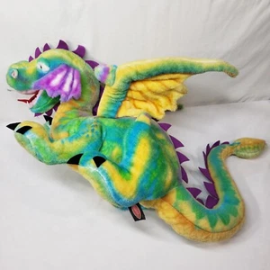 Melissa & Doug Large Plush Dragon Colorful Rainbow 39" Jumbo Stuffed Animal Big - Picture 1 of 19