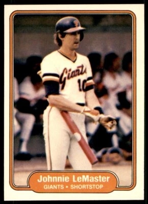 1982 Fleer - #393 Johnnie LeMaster San Francisco Giants Baseball Card - Image 1 of 2