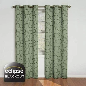 eclipse blackout curtains Set Of 2 Meridian Sage 42 X 84 - Picture 1 of 5