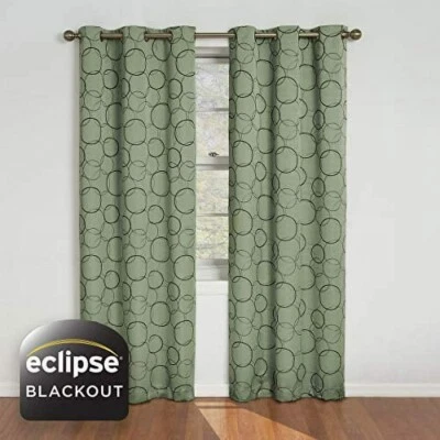 eclipse blackout curtains Set Of 2 Meridian Sage 42 X 84 - Image 1 of 4