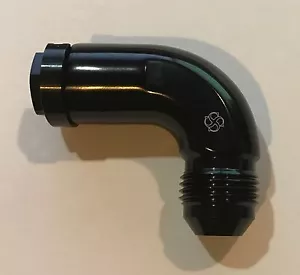 Z157N -6AN 90° Fuel Adapter Fitting to 3/8 GM Quick Connect Threads Female BLACK - Foto 1 di 3