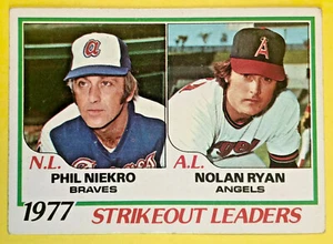 1978 Topps Nolan Ryan/Phil Niekro Strikeout Leaders #206 Angels/Braves (HOF) - Picture 1 of 23