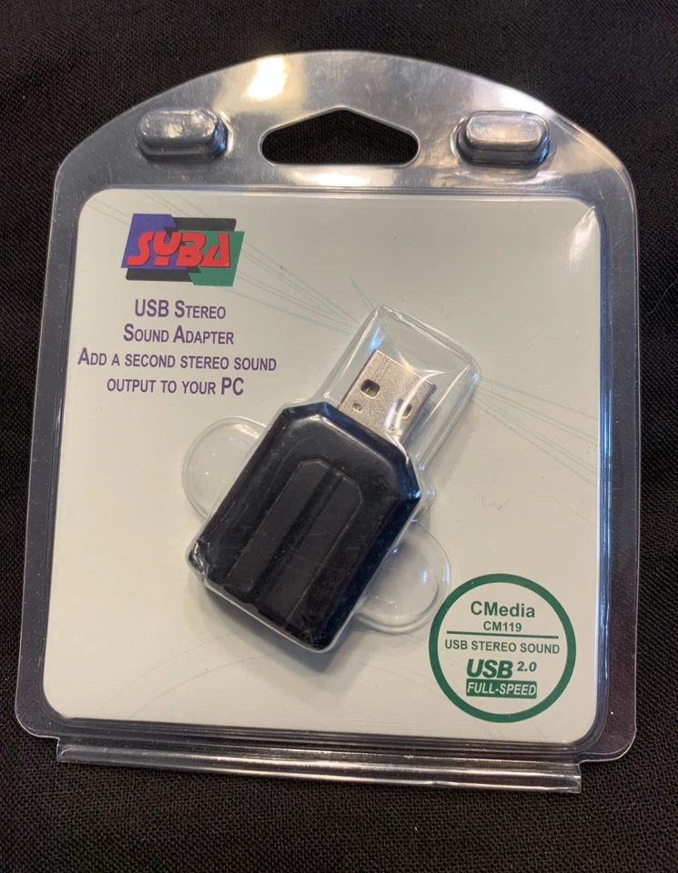 Syba SD-CM-UAUD USB Stereo Audio Adapter C-Media Chipset RoHS Surround USB 2.0 - Image 1 of 1