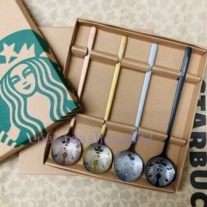4 Stück Starbucks Kaffeelöffel Set bunt 304 SUS Edelstahl Löffel Geschenk - Bild 1 von 6
